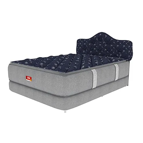 SLEEPSPA by COIRFIT Euphoria Normal Top 8 Inch Single Size Bonnell Spring Mattress with 6 Year Warranty | Orthopedic Pro - Doctor Recommended | Pressure Relieving | PU Foam for Support (Blue,72x30x8)
